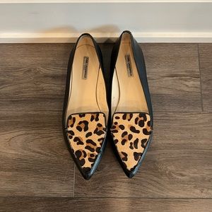 Karl Lagerfeld Women's Destine Leopard Print Pointed Toe Flats Size 40EU